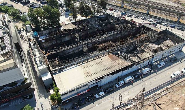 Yangındaki büyük hasar gün aydınlanınca ortaya çıktı