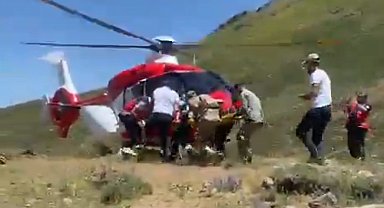 Yaylada yaralanan vatandaş helikopterle hastaneye kaldırıldı