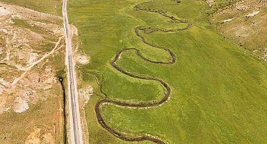 Yeşillik içindeki menderesler havadan görüntülendi