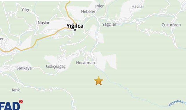 Yığılca'da 3.3 büyüklüğünde deprem meydana geldi
