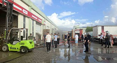 Zeytin tesisinde korkutan yangın