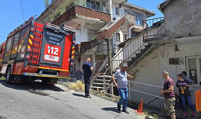 Zonguldak'ın Ereğli ilçesinde çıkan yangın korkuttu