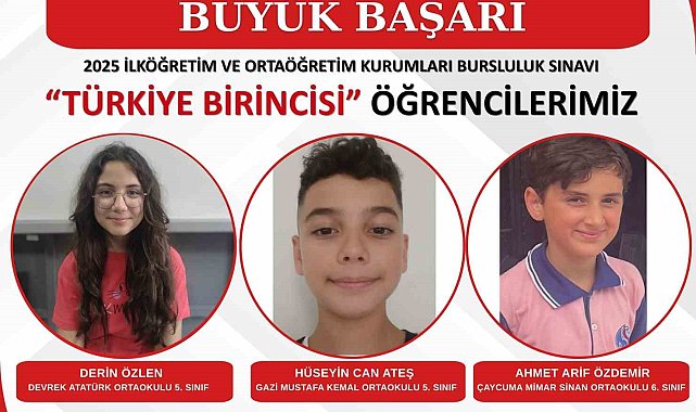 Zonguldaklı öğrenciler bursluluk sınavında Türkiye birincisi oldu