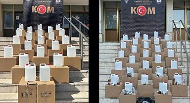 8.8 ton sahte alkol ele geçiren polis 18 milyonluk vergi kaybını önledi