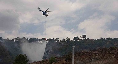 Adıyaman'da orman yangınına helikopterle müdahale edildi