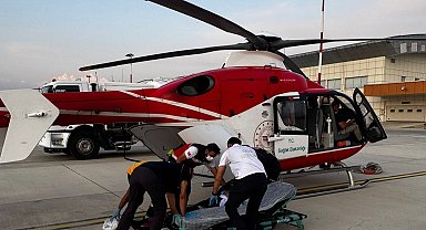 Akciğer hastası şahıs ambulans helikopter ile Van'a getirildi