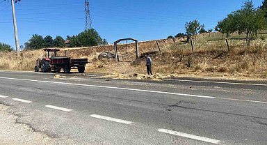 Alev alev yanan römork paniğe sebep oldu