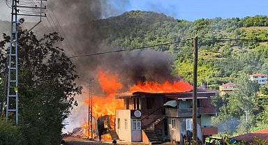 Alevlere teslim olan ev küle döndü: 1 eşek telef oldu