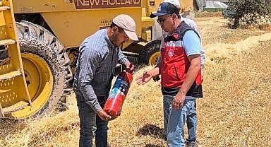 Altıntaş'ta biçerdöver hasat kontrolleri