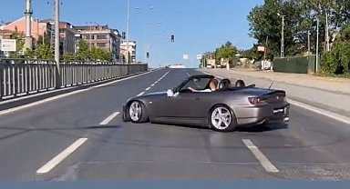 Arnavutköy'de trafik magandaları düğün konvoyunda tehlike saçtı: Kırmızı ışıkta böyle drift attılar