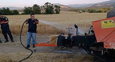 Balya makinesi yangın çıkarttı: Yangın tüpü faciayı önledi