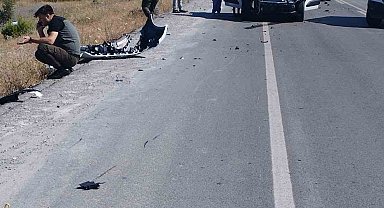 Balya'da araç ineğe çarptı