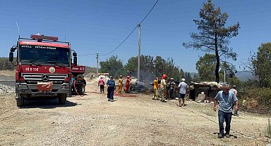 Bariyer yapımı sırasında çıkan kıvılcımlar yangına neden oldu