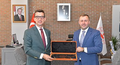 Başkan Güray Yüksel'den, Kaymakam Yusuf Kaptanoğlu'na hayırlı olsun ziyareti