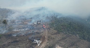 Bilecik'te çıkan orman yangının bıraktığı hasar havadan böyle görüntülendi