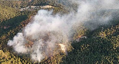 Bolu'daki orman yangını büyük ölçüde kontrol altına alındı: Yangın havadan görüntülendi