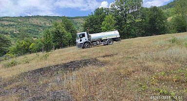 Buğday tarlasında korkutan yangın