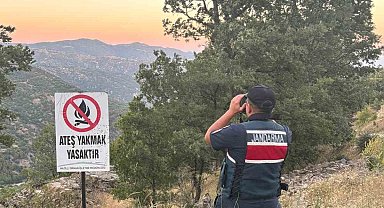 Buharkent'te orman yangınlarına karşı jandarma teyakkuzda