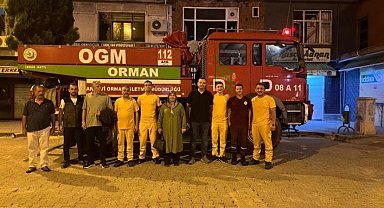 Bursa'daki orman yangını söndürme çalışmalarına Artvin'den destek