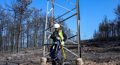 Bursa'daki yangın bölgesinde enerji hatları onarılıyor