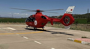 Çim biçerken yaralanan vatandaş helikopterle Diyarbakır'a sevk edildi