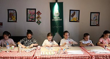 Çocuklar İnegöl'de sanatla eğleniyor, öğreniyor