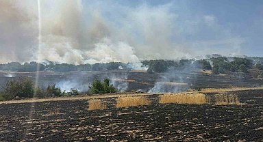 Çorum'da tarlada çıkan yangın ormanlık alana ulaşmadan kontrol altına alındı
