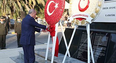 Cumhurbaşkanı Erdoğan, KKTC'de Atatürk Anıtı'na çelenk bıraktı