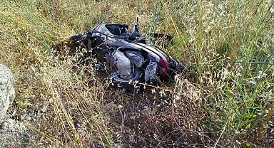 Devrilen motosikletin sürücüsü yaralandı