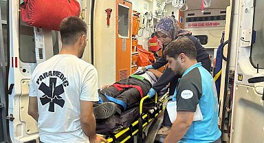 Devrilen motosikletin sürücüsü yaralandı