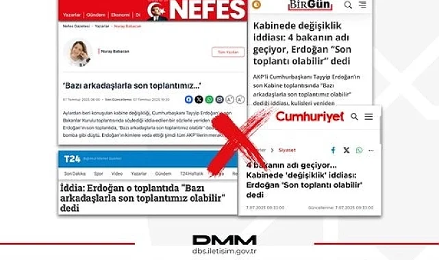 DMM'den "Erdoğan'ın Kabine açıklaması" iddiasına yalanlama