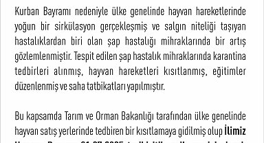 Elazığ Hayvan Borsası, şap tedbirleri kapsamında geçici olarak kapatıldı