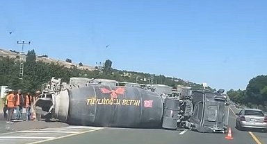 Elazığ'da beton mikseri devrildi: 1 yaralı