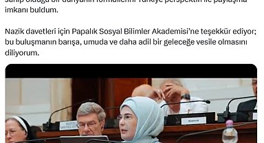 Emine Erdoğan'dan "Kardeşlik Temelli Ekonomi: Etik Çok Taraflılık" konferansına ilişkin paylaşım