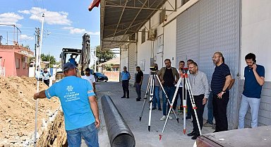 Germencik'te yağmur suyu altyapı çalışmaları sürüyor