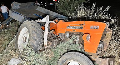 Hafriyat kamyonu traktöre arkadan çarptı: 1 ölü, 1 yaralı