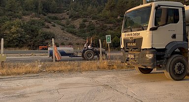 Harmancık'taki orman yangınına beton pompasıyla müdahale eden Ali Yalçın o anları anlattı