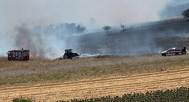 Hayrabolu'daki anız yangınına müdahale sürüyor