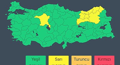 İçişleri Bakanlığı'ndan 9 il için sarı kodlu uyarı
