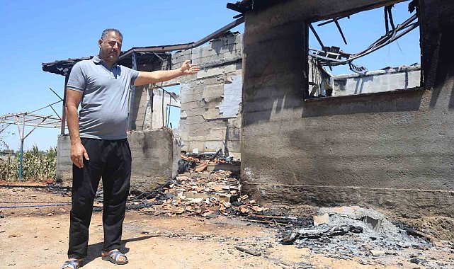 İnşaatta çalışarak kazandığı parasıyla yaptırdığı yuvası alev alev yanarak kullanılmaz hale geldi