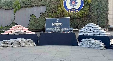 İstanbul merkezli 6 ilde ve Norveç'teki operasyonda ele geçirilen uyuşturucu emniyette sergilendi