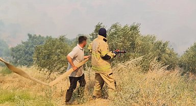 İzmir Ödemiş'te yangınla mücadele sürüyor