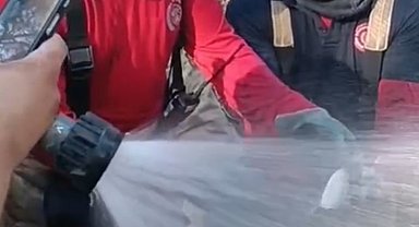 İzmir yangınında itfaiyeciler balığı kurtardı