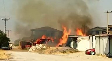 Kahramanmaraş'ta samanlık yangını