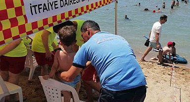 Kandıra sahillerinde çocuklar güvende