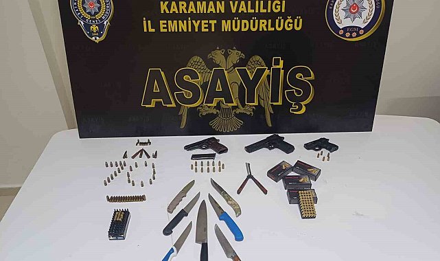 Karaman'da 9 ruhsatsız silah ele geçirilirken, 10 kişi tutuklandı