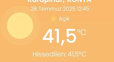 Karapınar'da termometreler 41.5 dereceyi gösterdi