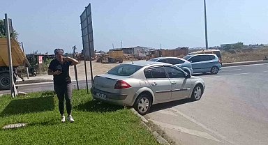 Kaza yapan sürücü hastaneye gitmeyi reddetti
