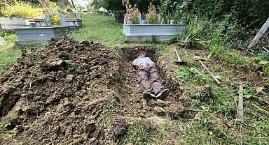 Kendi mezarını kazdı