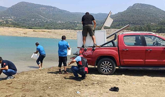 Kilgen Barajı'na 321 bin yavru sazan, baraja bırakıldı